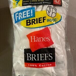 Hanes Classic White Briefs Sz 42 7pk